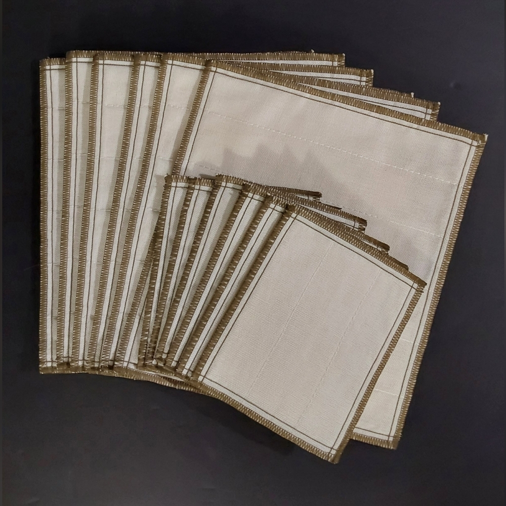 NEW (6) DUC Beige/Green Placemats and Coaster Set